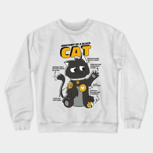 Awesome Black Cat Animal Anatomy Perfect Gift For Cat Lover Crewneck Sweatshirt